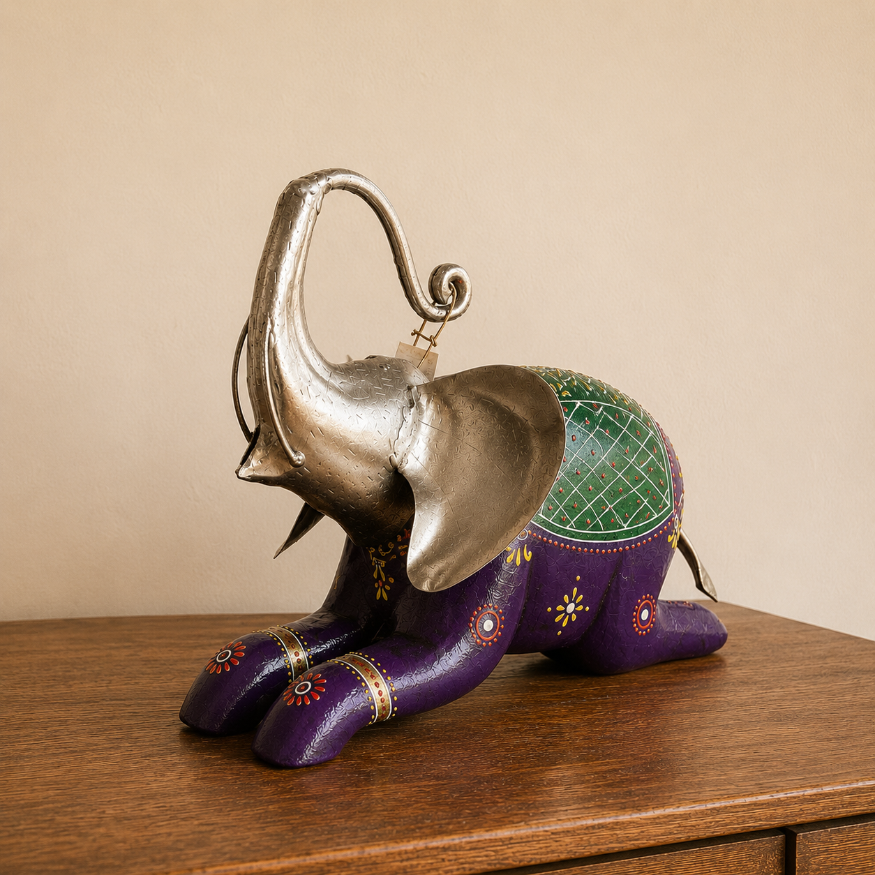 Elefante Decorativo Esplendor Oriental Púrpura