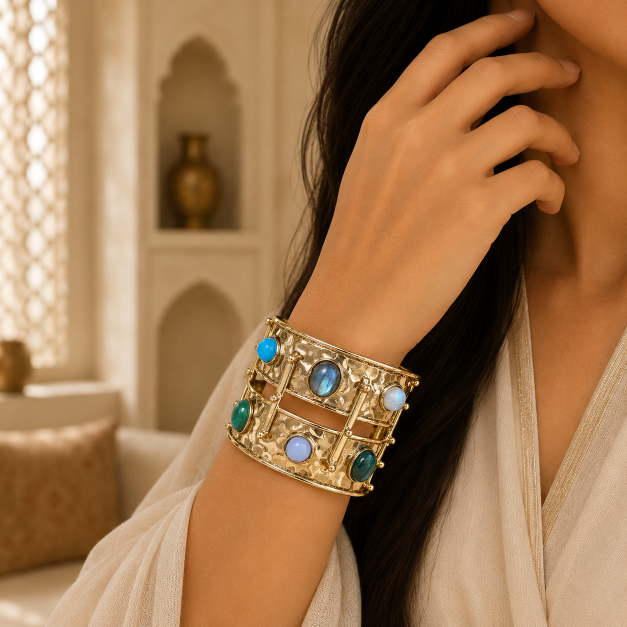 Brazalete Indrani Azul Celestial