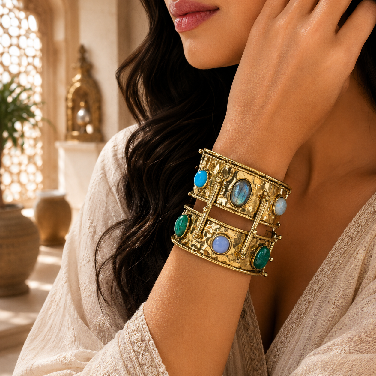 Brazalete Indrani Ratna Azul Celestial
