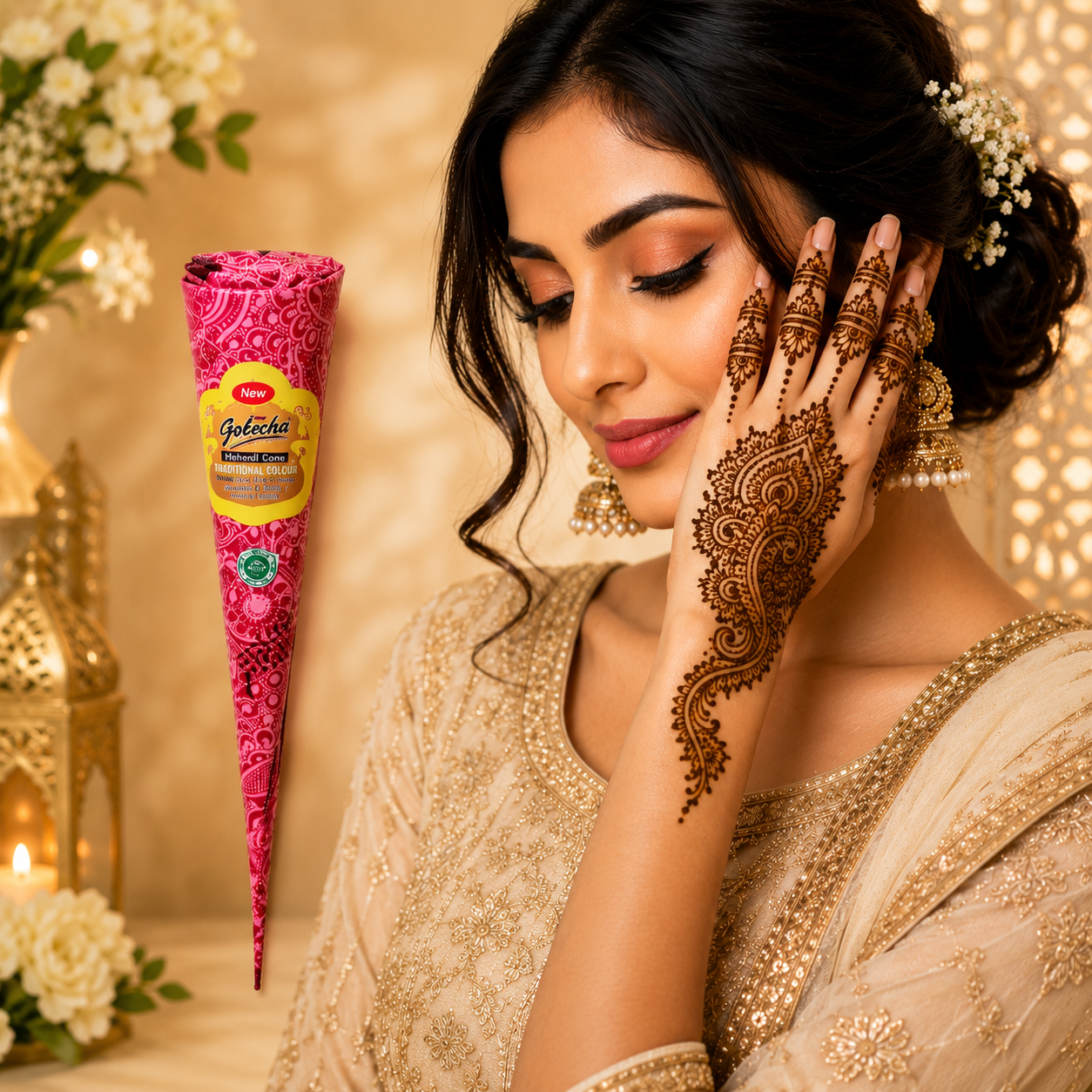 Henna Golecha natural para cejas cabello y tatuaje