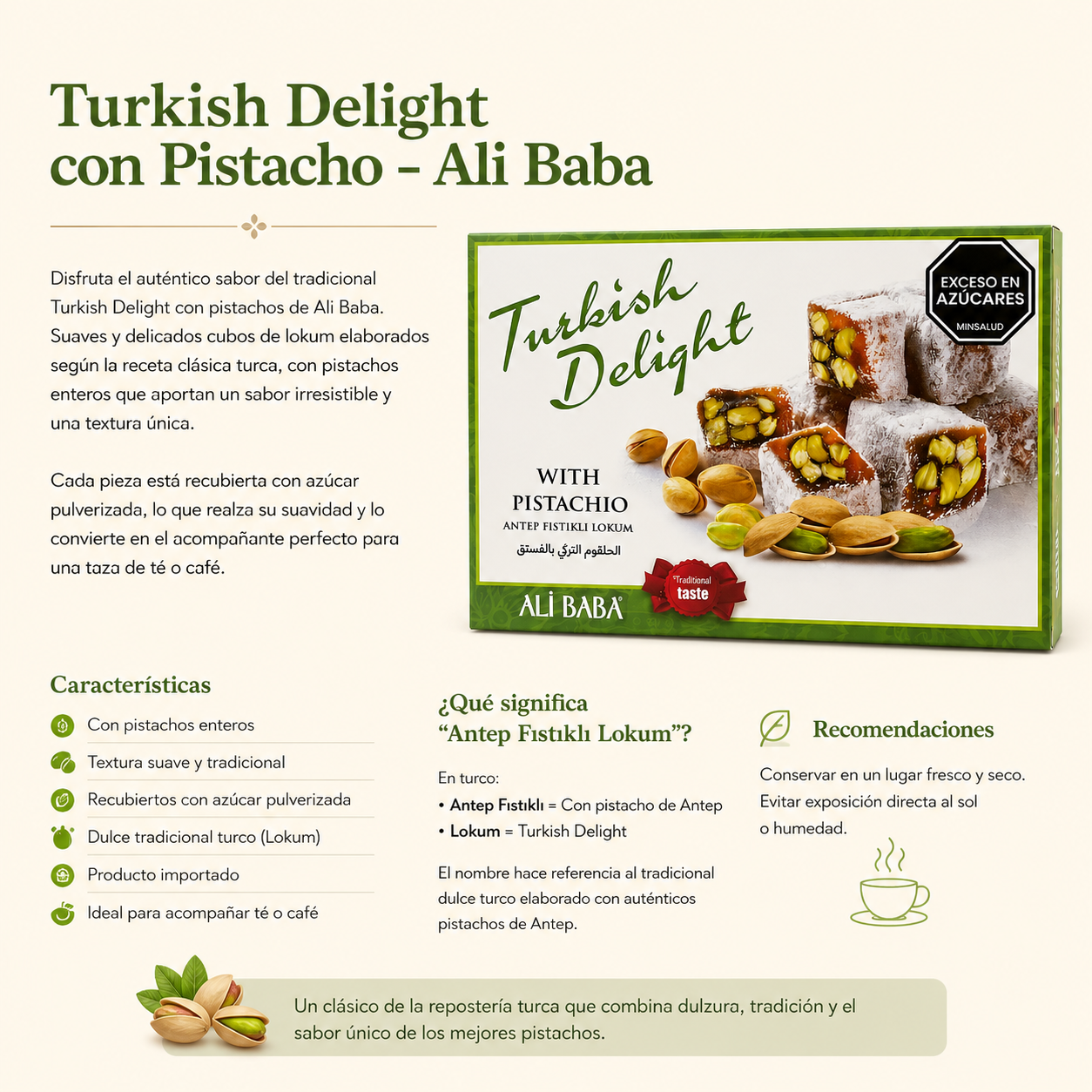 Delicia Turca con Pistacho - Delicia Turca
