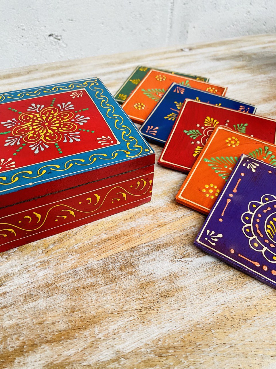 Porta Vasos de Madera "Mumbai Harmony" para 6 Puestos