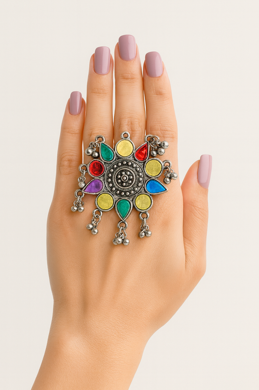 Anillo Étnico Multicolor Mandala