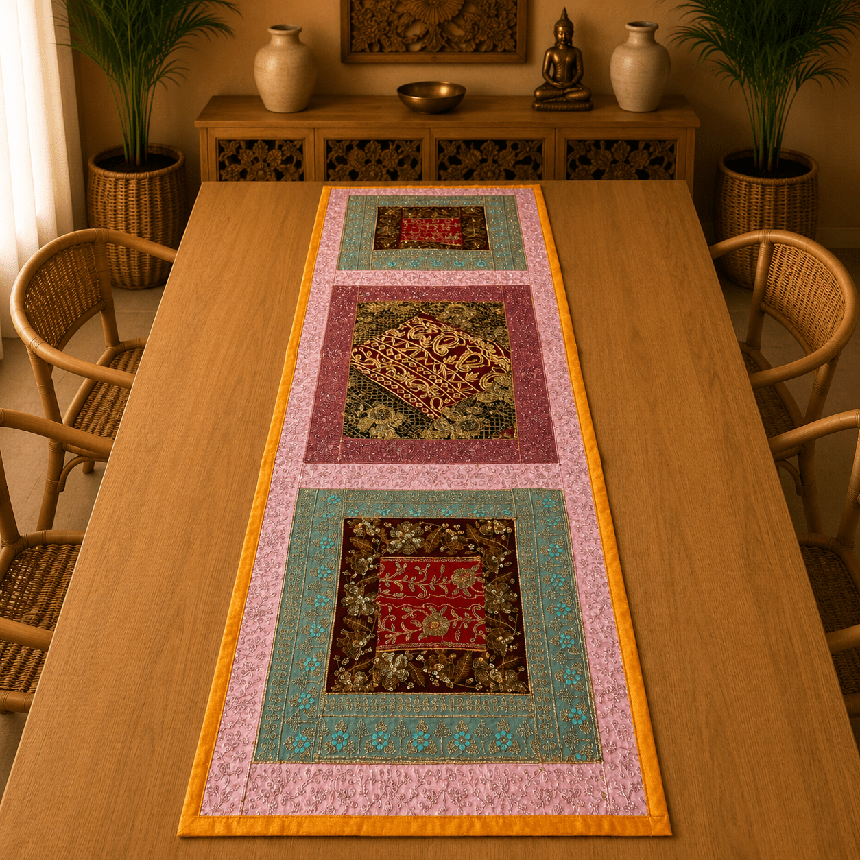 Camino de Mesa Patchwork de la India - BOUTIQUEDELAINDIA