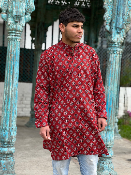 Kurta Hindu con Estampado Tradicional