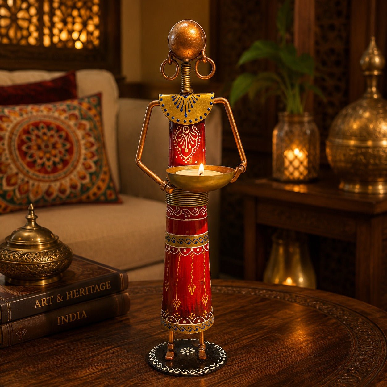 Candelabro Artesanal Custodia de los Templos de Varanasi - BOUTIQUEDELAINDIA