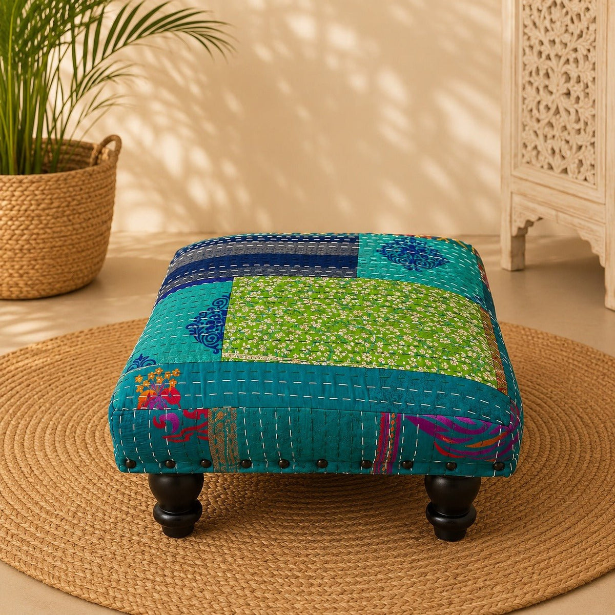 Butaca Anaya Patchwork Turquesa - BOUTIQUEDELAINDIA