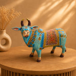 Vaca Decorativa Kamadhenu Turquesa de la India