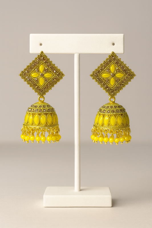 Aretes Jhumka Amarillo Imperial