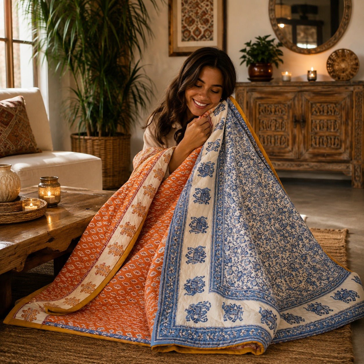 Manta Doble Faz de Algodón Jodhpur - BOUTIQUEDELAINDIA