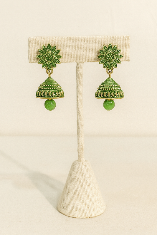 Aretes Jhumka Verde Tradición