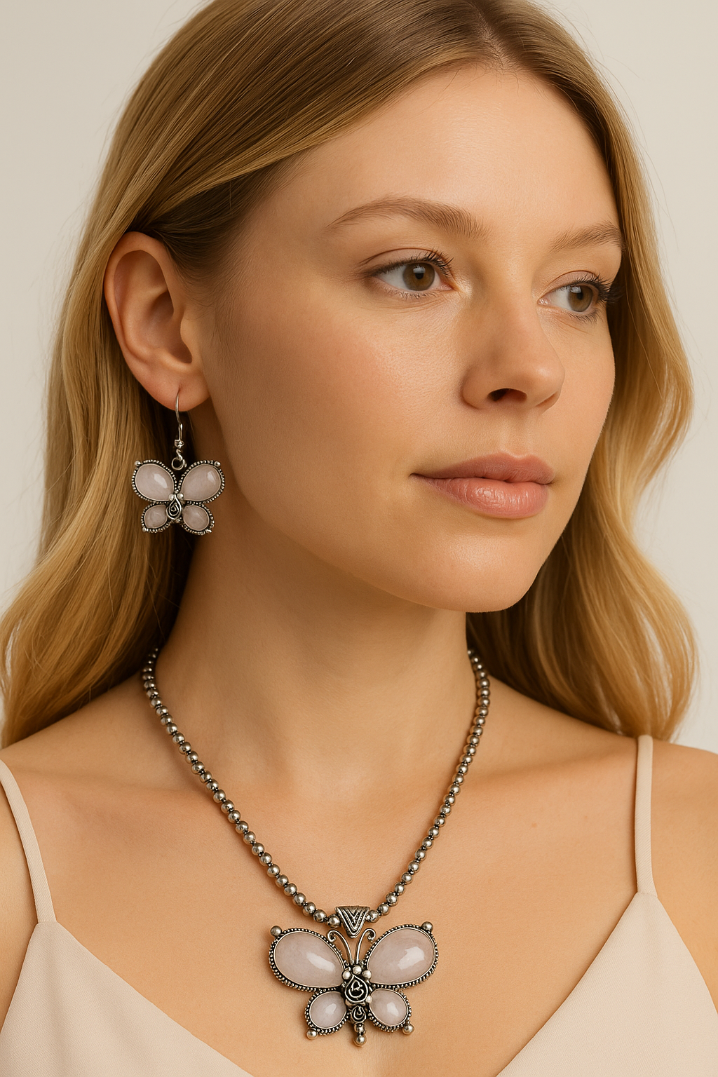 Set Mariposa y Cuarzo Rosa