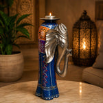 Portavela Artesanal Elefante Real de la India en Metal y Madera