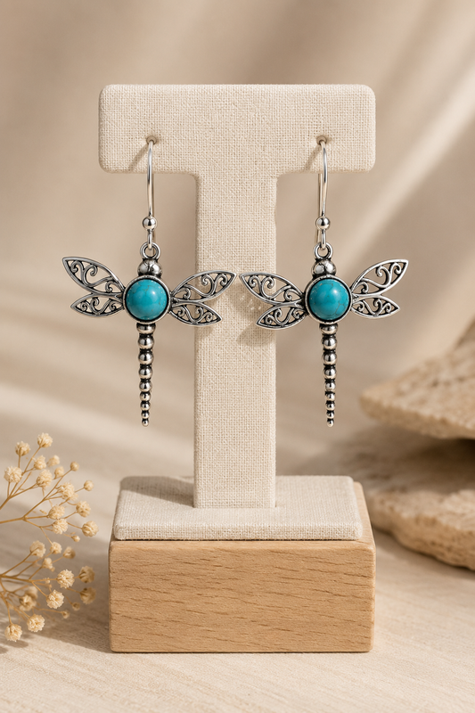 Aretes Libélula turquesa