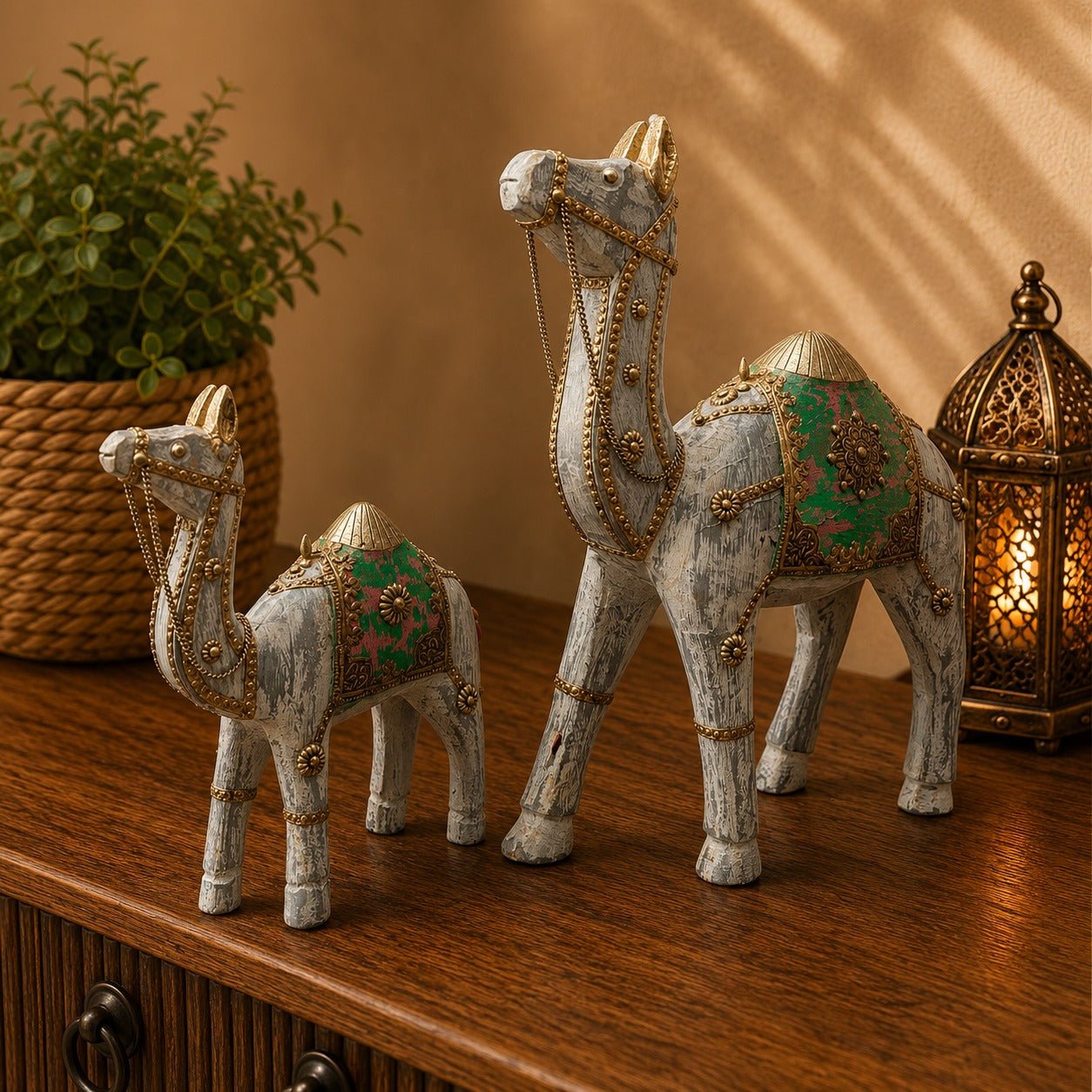 Set de Camellos Decorativos Caravana Imperial del Desierto de Thar - BOUTIQUEDELAINDIA