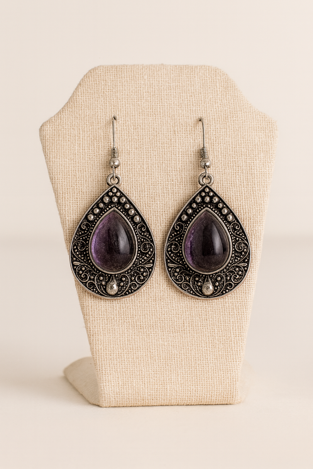 Aretes Gota Amatista