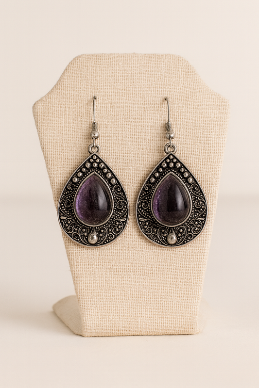 Aretes Gota Amatista