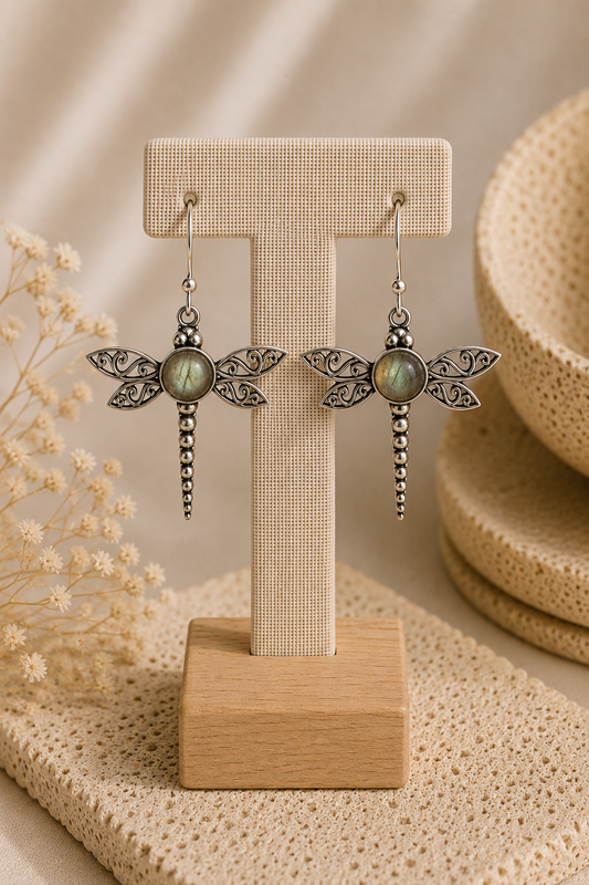 Aretes Libélula Labradorita