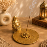 Porta Incienso Buda Dorado Prosperidad