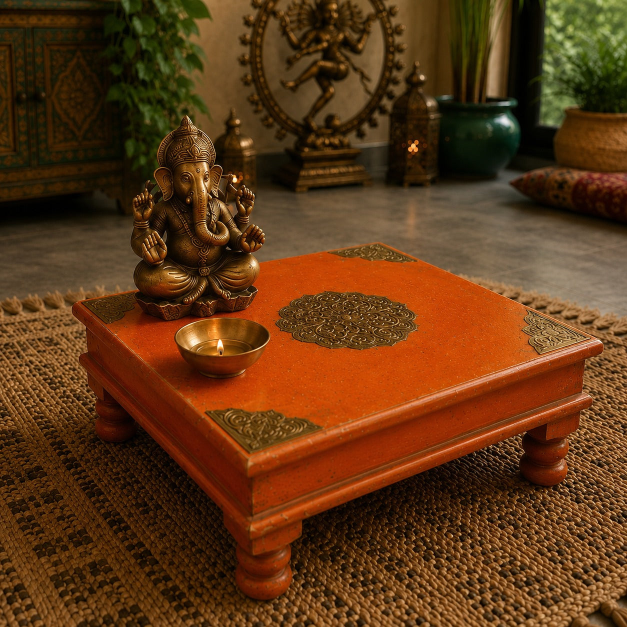 Mesa Auxiliar Rangoli Anaranjada