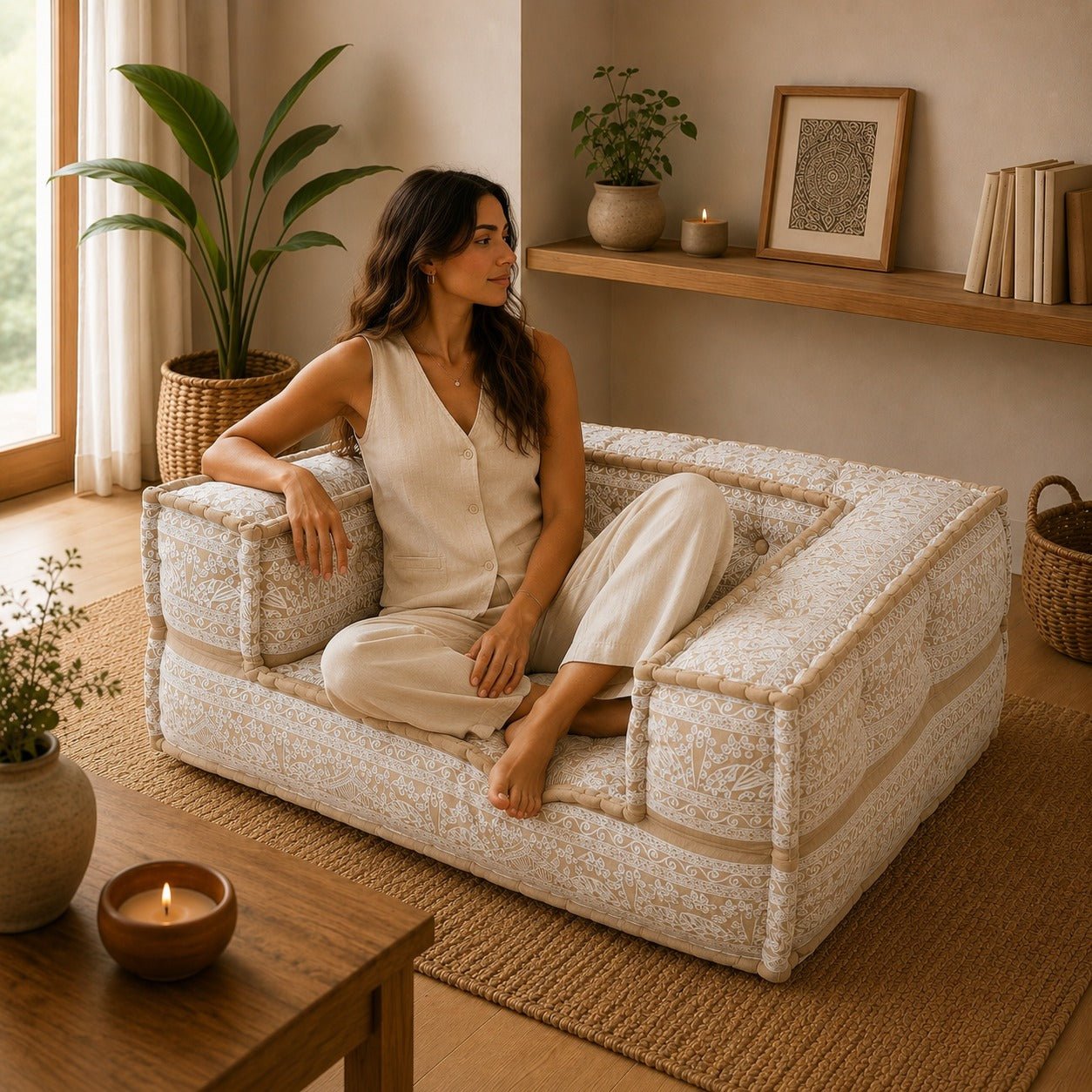 Sofá para Piso Kavya Lounge - BOUTIQUEDELAINDIA