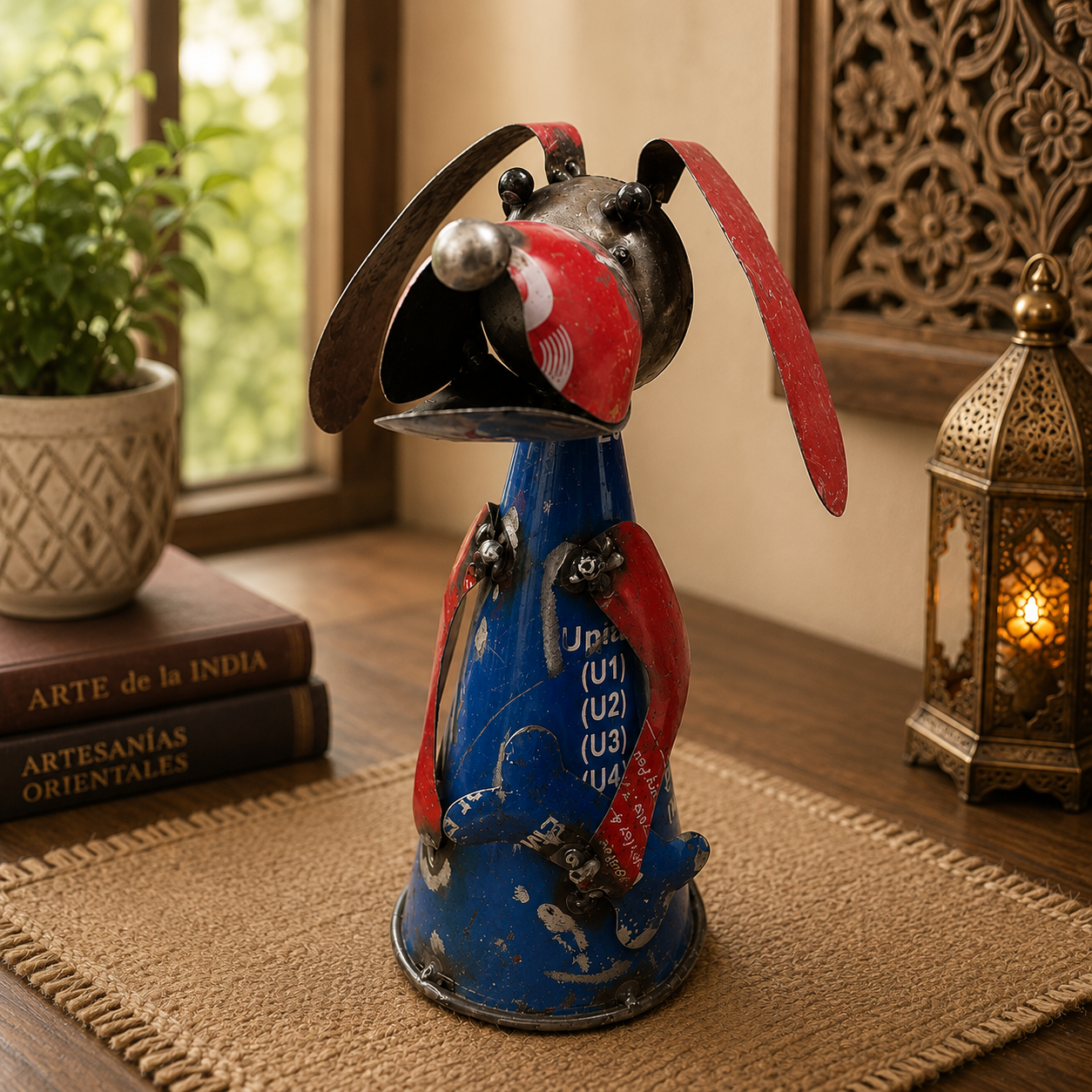 Perro Decorativo Rocky en Metal Reciclado