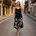 Vestido Scarf Tela Fresca DR-6-2 Negro Ébano 
