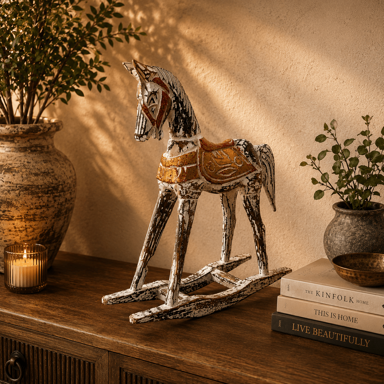 Caballo de Madera Ashva de Udaipur