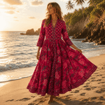 Vestido Anarkali Color Rosado - BOUTIQUEDELAINDIA