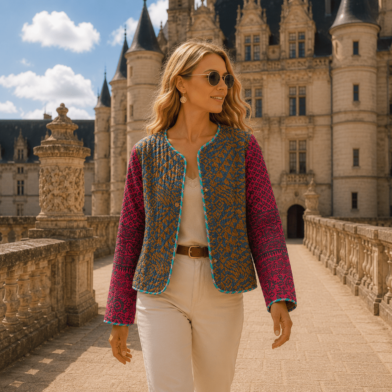 Chaqueta Corta Tvesa 100% en Seda - BOUTIQUEDELAINDIA