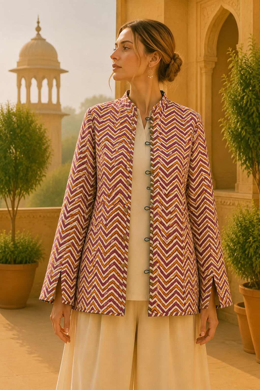 Chaqueta Doble Faz Chevron Primavera