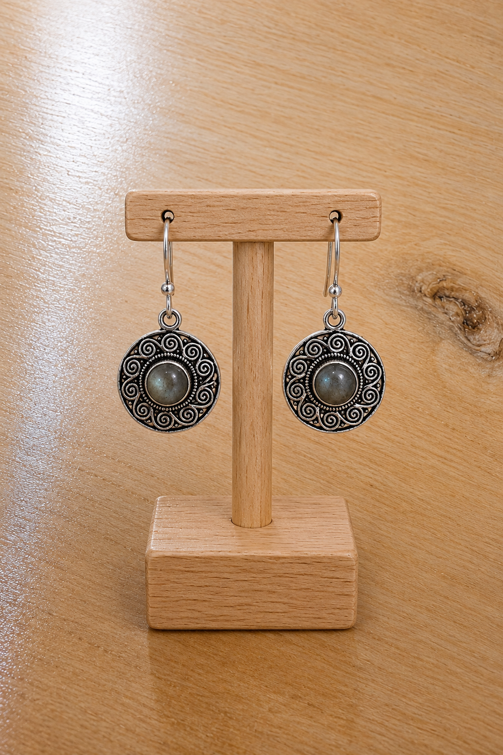 Sun Labradorite Stone Earrings