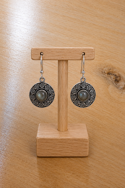 Aretes Sol Piedra Labradorita