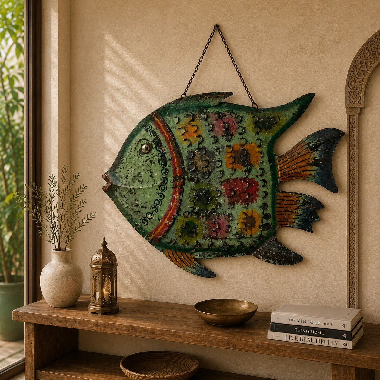 Pez Decorativo de Pared Matsya Verde 