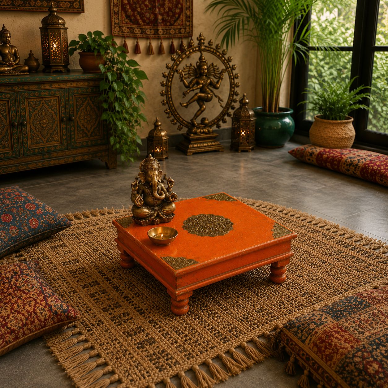 Mesa Auxiliar Rangoli Anaranjada