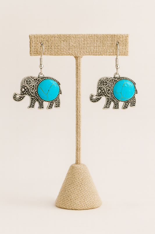 Aretes Elefante Turquesa