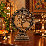 Figura Decorativa de Shiva Nataraja de Bronce Kailash con Aro de Fuego - BOUTIQUEDELAINDIA