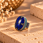Anillo de Bronce Neelam Azul Real con Mosaico - BOUTIQUEDELAINDIA