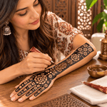 Plantilla de Henna India Mandala Surya – Arte Mehndi Geométrico - BOUTIQUEDELAINDIA
