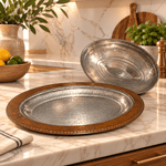 Bandeja Clásica con tapa Samira en Cobre y Acero - BOUTIQUEDELAINDIA