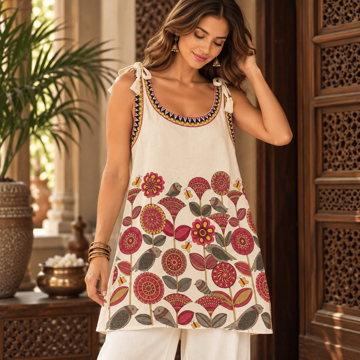 Blusón Aisha Ishani 100% Algodón Estampado - BOUTIQUEDELAINDIA