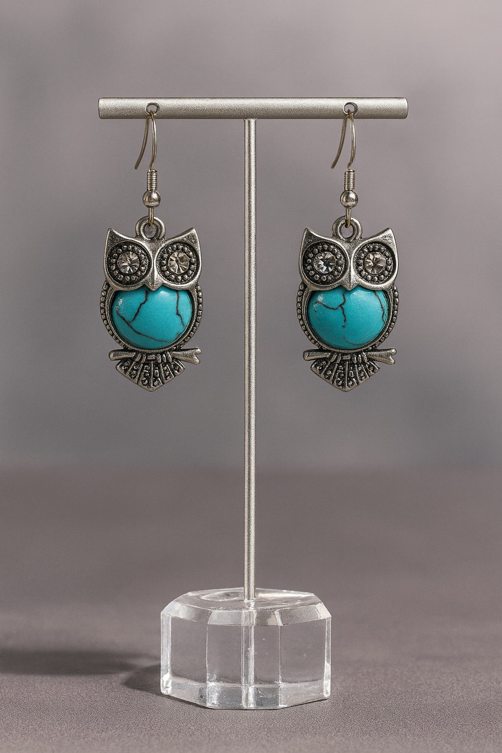 Turquoise Owl Earrings
