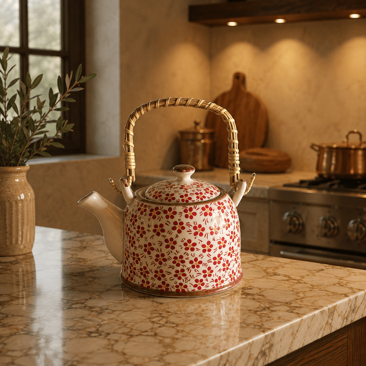 Tetera Artesanal Antalya Floral con Infusor - BOUTIQUEDELAINDIA