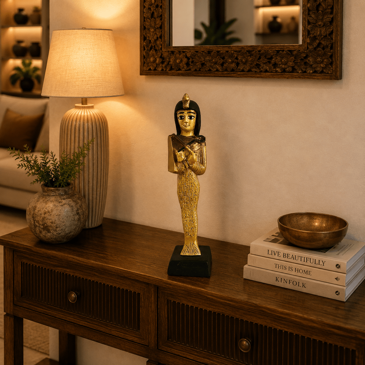 Figura Decorativa Guardián del Nilo Egipcio - BOUTIQUEDELAINDIA