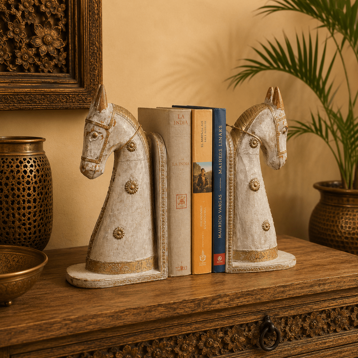 Sujeta Libros con Diseño de Caballos Prisha - BOUTIQUEDELAINDIA