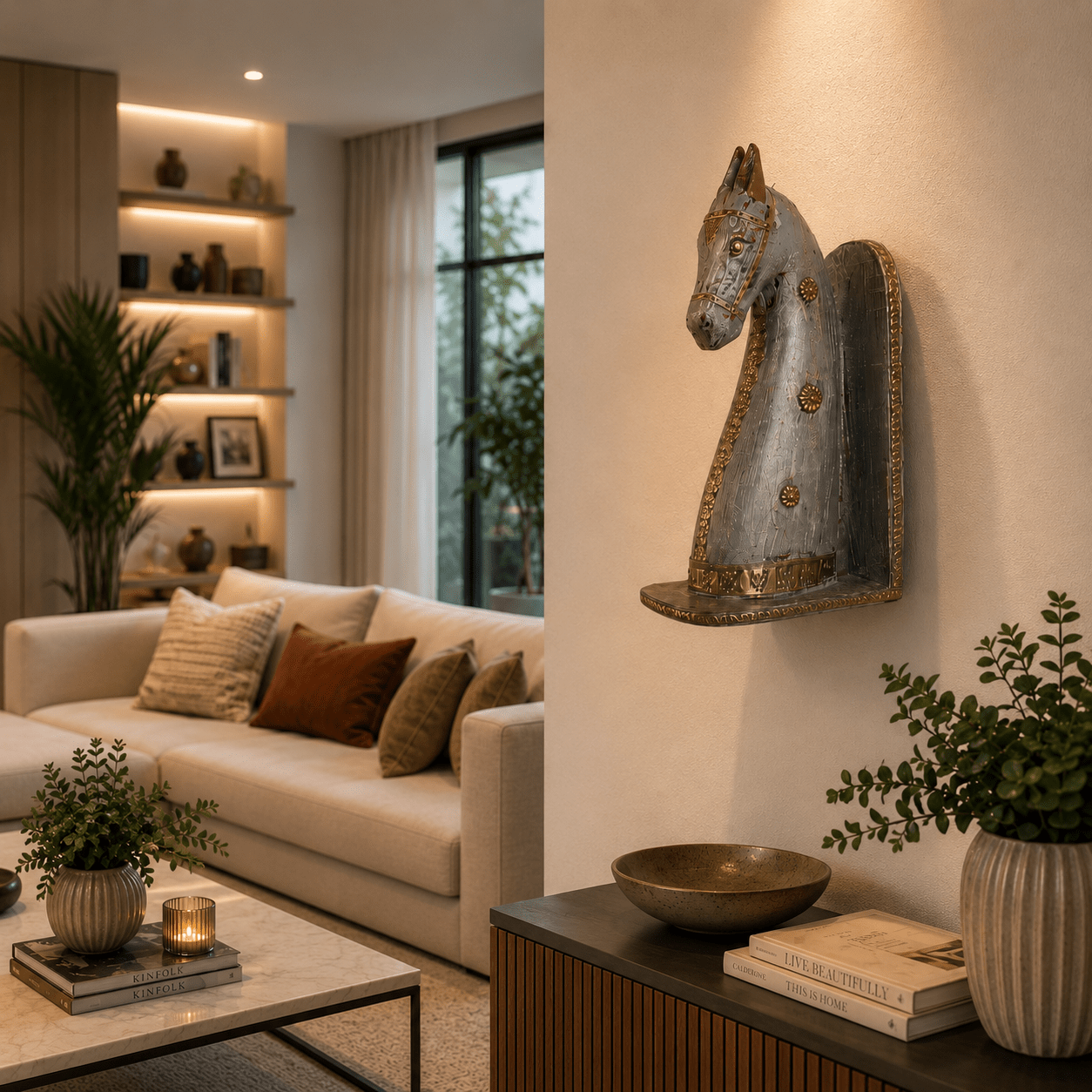 Caballo Decorativo de Pared Prithvi - BOUTIQUEDELAINDIA