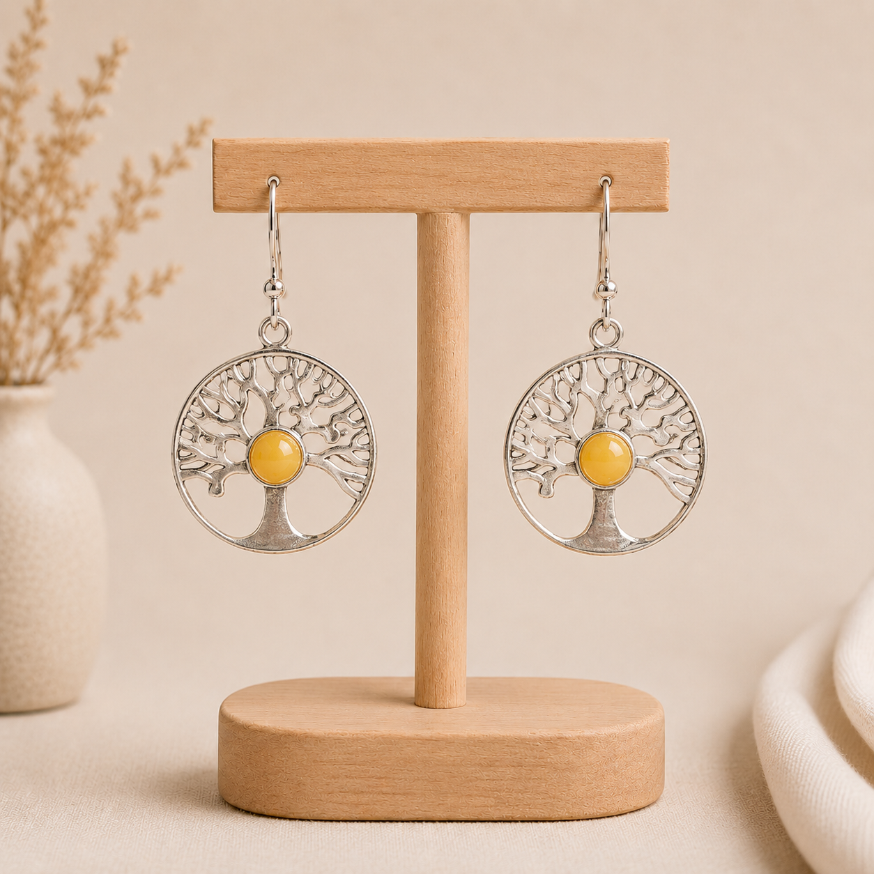 Aretes Árbol de la Vida Dorado