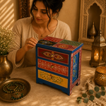 Joyero Organizador Trisha Artesanal Azul - BOUTIQUEDELAINDIAENCOLOMBIA
