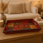 Bandeja Artesanal Mandala Shakti de Madera Mediana - BOUTIQUEDELAINDIA