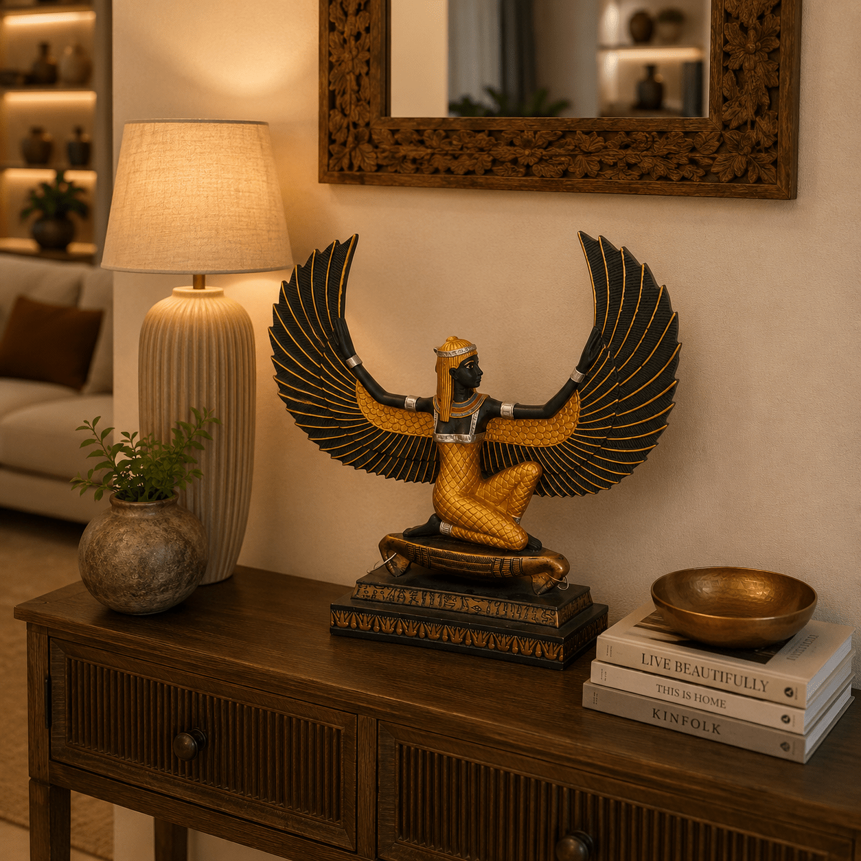 Figura Decorativa Egipcia Cleopatra - BOUTIQUEDELAINDIA